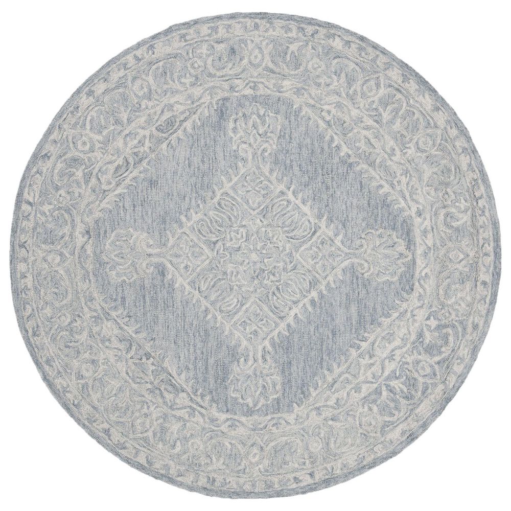 Safavieh Micro-Loop 5" Round Grey Area Rug, , large