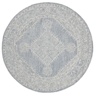 Safavieh Micro-Loop 5" Round Grey Area Rug, , large