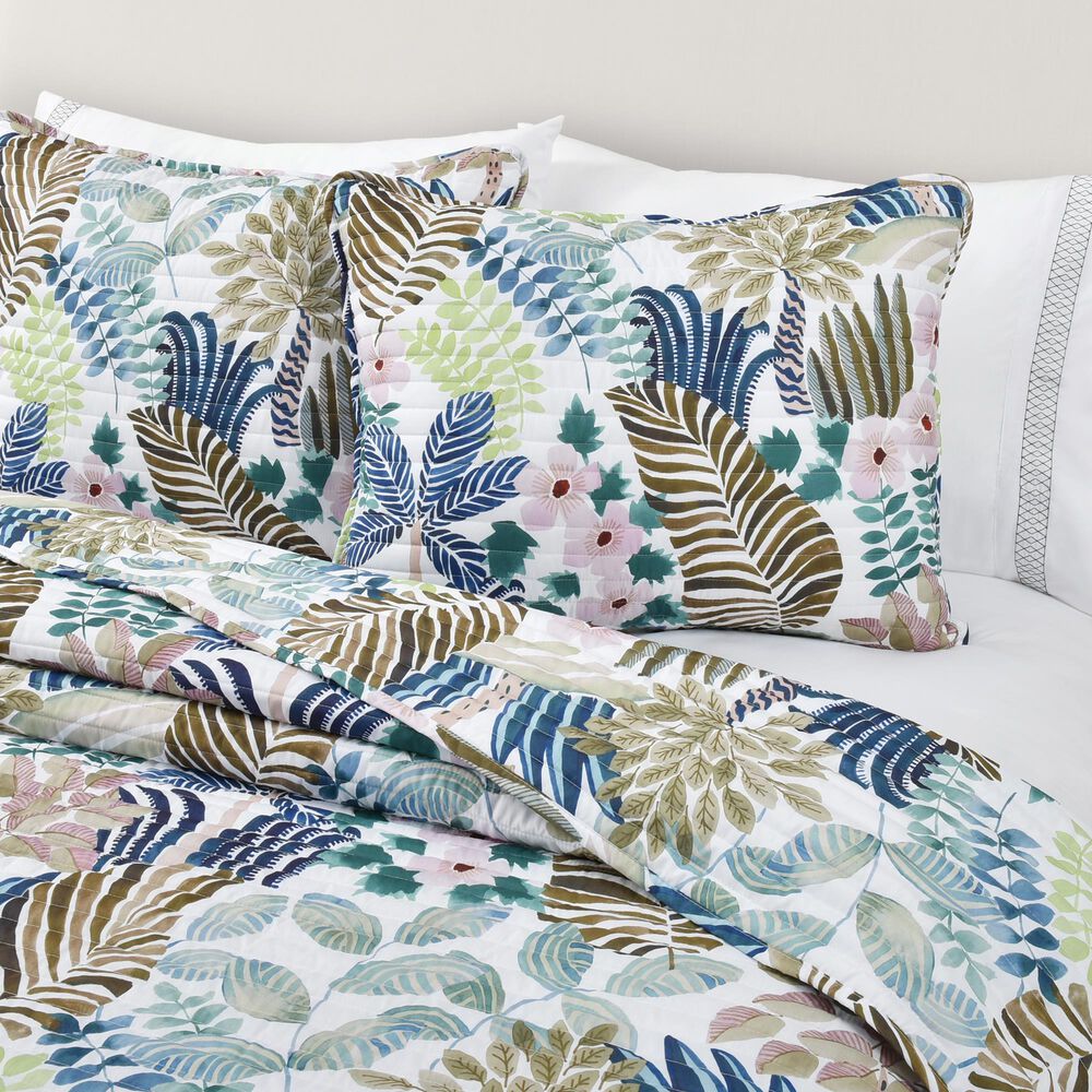 J. Queen New York Rainforest 3-Piece Full/Queen Quilt Set in Teal, , large