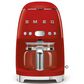 Smeg 47.34 Oz Drip Coffee Maker in Red and Polished Chrome, , large