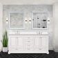 Lexora Home Dukes 72" Double Bathroom Vanity in White with 2 cm White Cultured Marble Top and Rectangular Sinks, , large