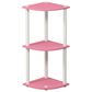 HOMLUX Turn-N-Tube 3-Tier Corner Bookshelf in Pink and White, , large