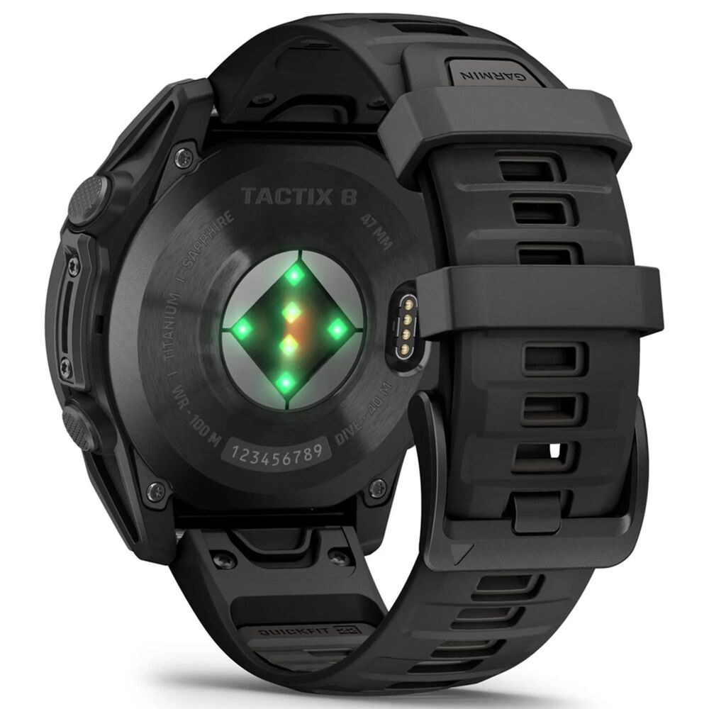 Garmin Tactix 8 AMOLED Smartwatch 47 mm Black Case with Black and Pebble Gray Band, , large