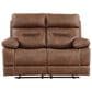 Steve Silver Rudger Manual Reclining Loveseat in Chestnut Brown, , large