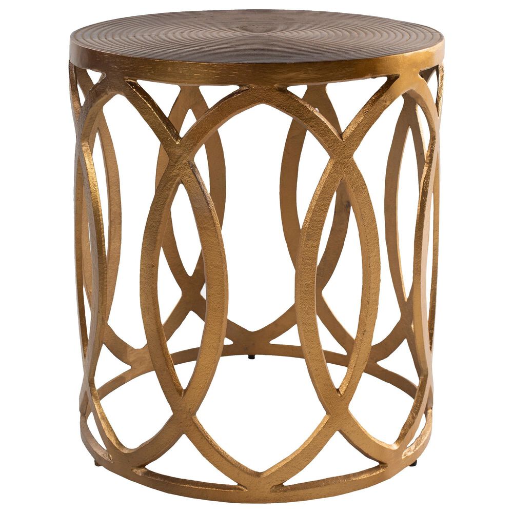 Surya Earnshaw End Table in Brass, , large