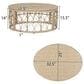 Hearth and Haven Bruce Outdoor Round Wicker Coffee Table with Open Lattice Design in Brown, , large