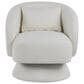 LumiSource Zara Swivel Accent Chair with Pillow in White, , large