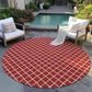 Dalyn Rug Company York 8" Round Red Indoor/Outdoor Area Rug, , large
