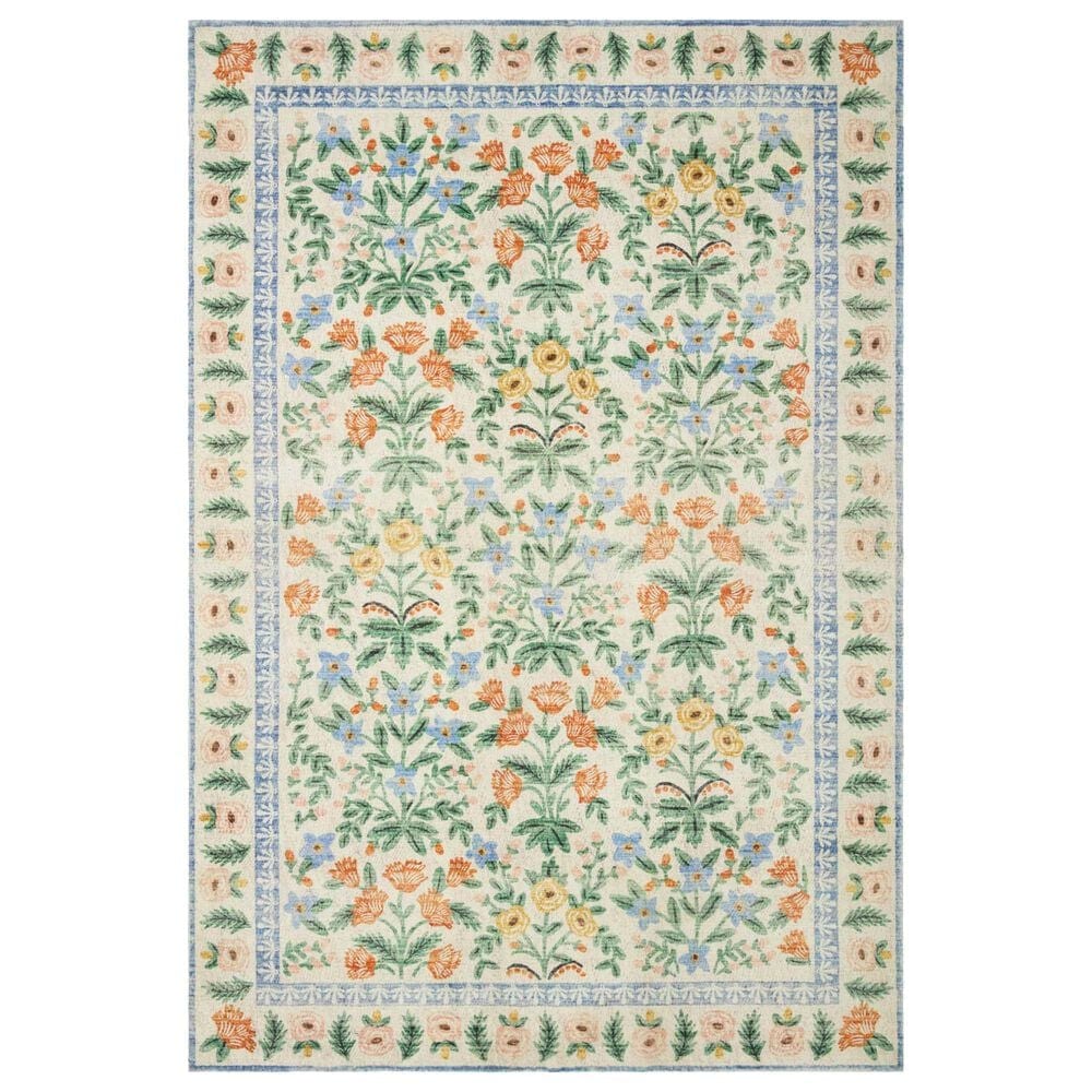 Rifle Paper Co. x Loloi Eden Mughal Garden 2" x 5" Cream Runner, , large