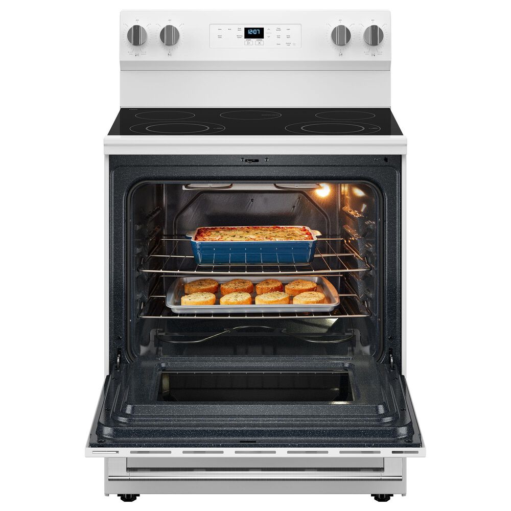 Maytag 5.3 Cu. Ft. Freestanding Electric Range with Steam Clean in White, , large