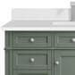 James Martin Vanities Brittany 36" Single Bathroom Vanity in Smokey Celadon with 3 cm White Zeus Quartz Top and Rectangular Sink, , large