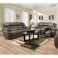 HomeStretch Power Reclining Sofa with Headrest and Lumbar in Walnut, , large