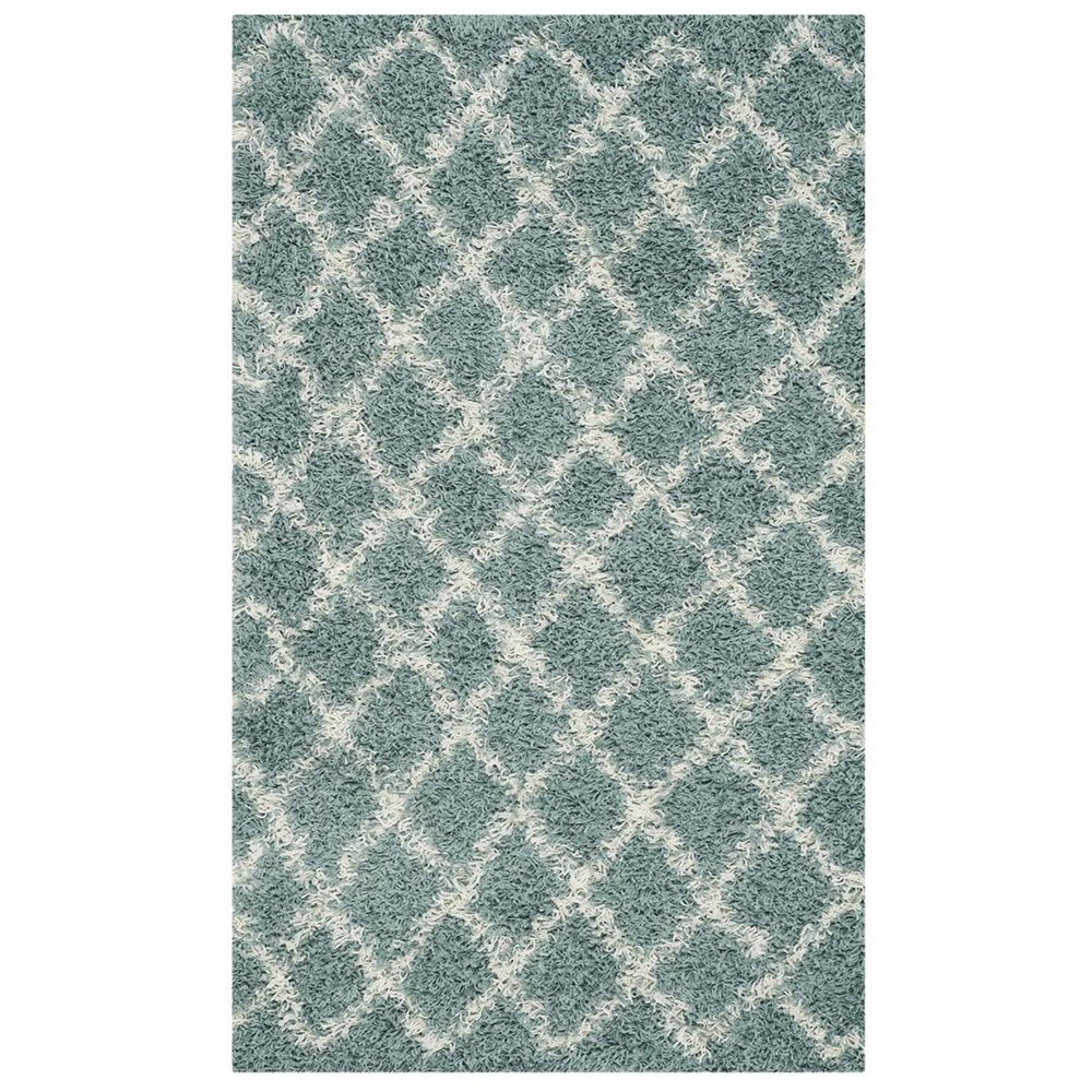 Safavieh Dallas Shag SGD258C-3 3&#39; x 5&#39; Seafoam/Ivory Area Rug, , large