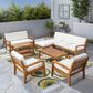Noble House Grenada 9-Piece Patio Sectional Sofa Set in Beige, , large