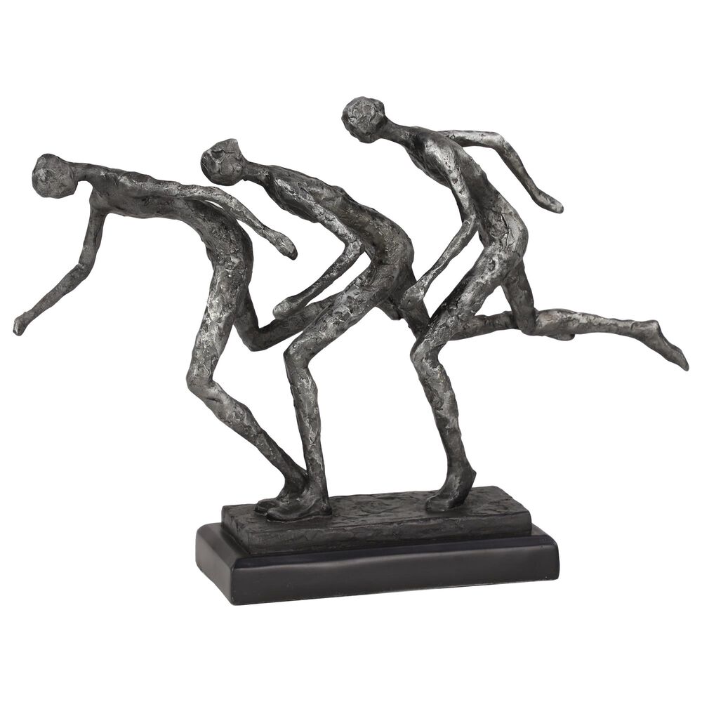 Maple and Jade 16" x 11" Modern Resin Sculpture in Silver, , large