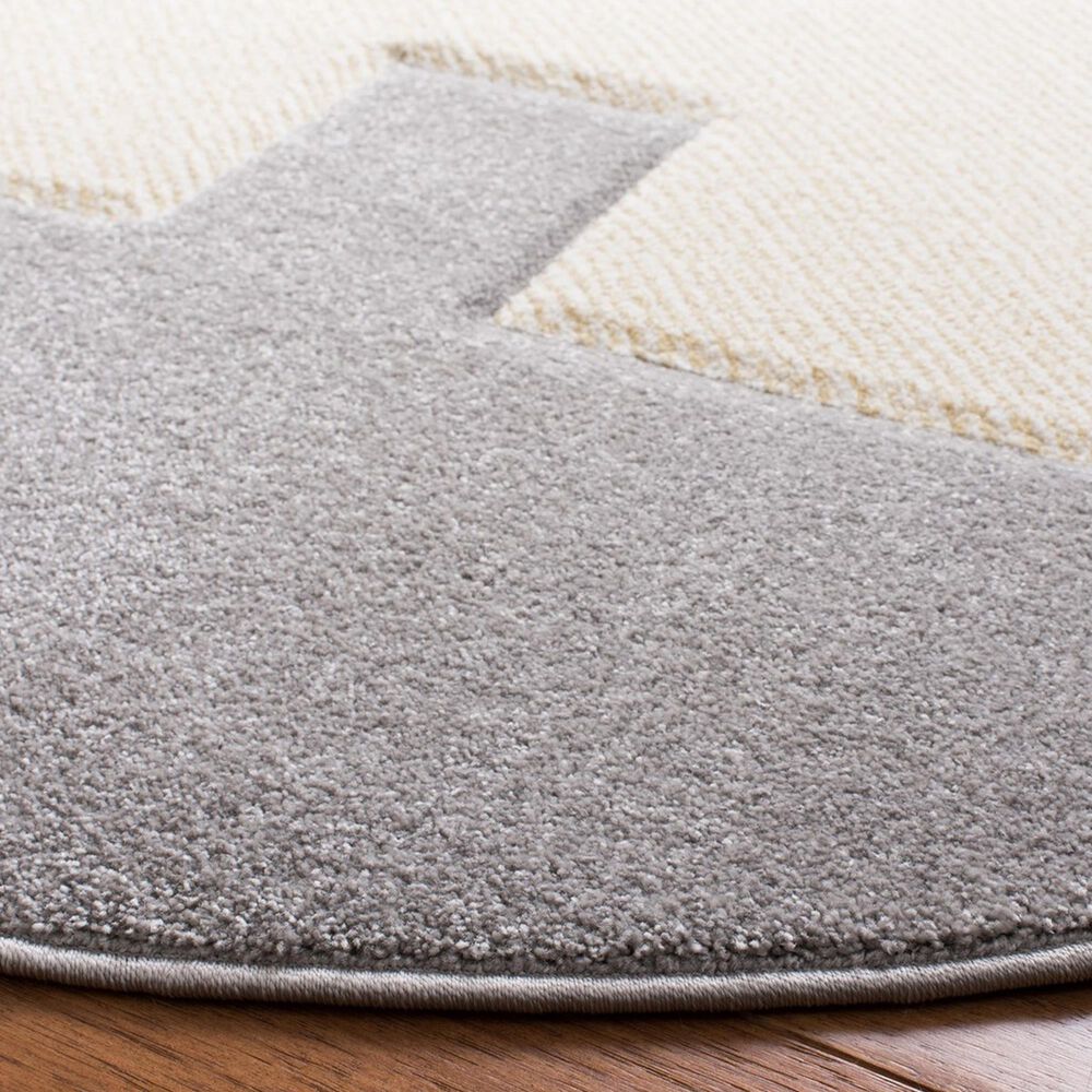 Safavieh Carousel CRK165 4&#39; Round Grey and Ivory Kids  Area Rug, , large