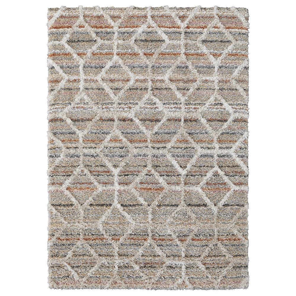 Feizy Mynka 5" x 8" Beige and Multicolor Area Rug, , large
