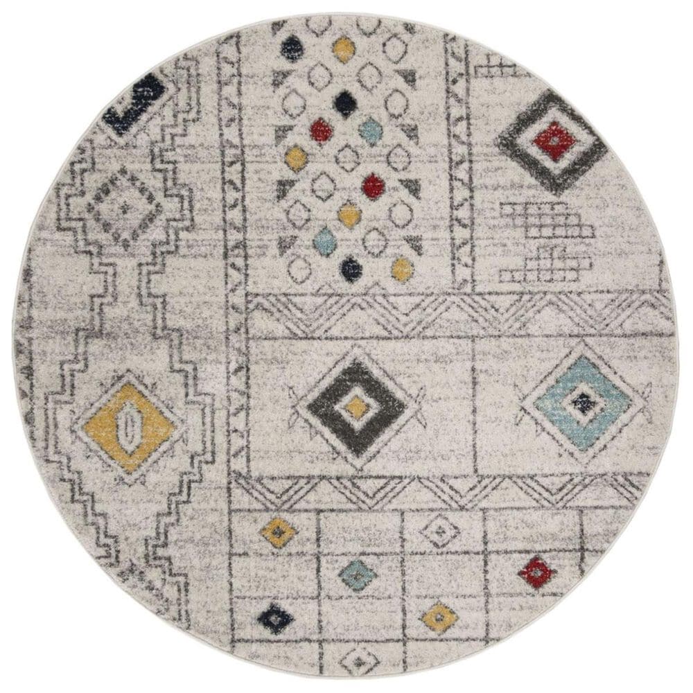 Safavieh Adirondack ADR206F 6&#39; Round Light Grey and Aqua Area Rug, , large