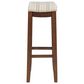 Linon Home Decor Claridge Bar Stool with Natural Cushion in Rich Brown, , large