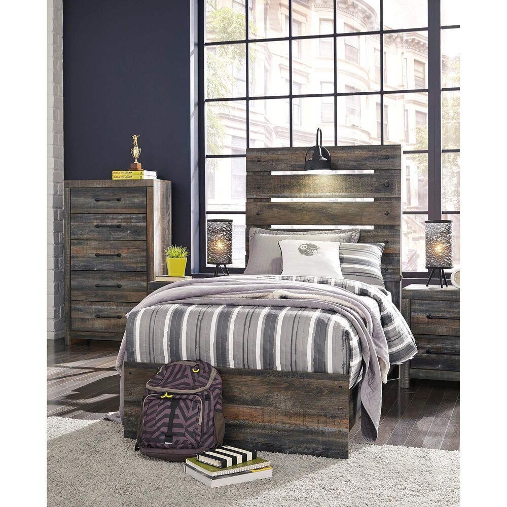 Ashley Drystan Twin Slat Headboard in Rustic Brown, , large