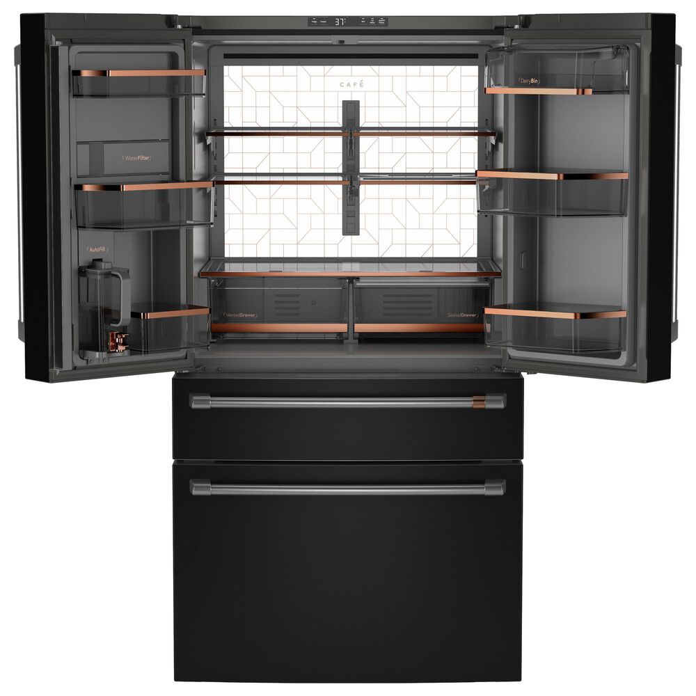 Cafe 4pc Kitchen Package with Refrigerator, Range, Microwave, and Dishwasher in Black, , large