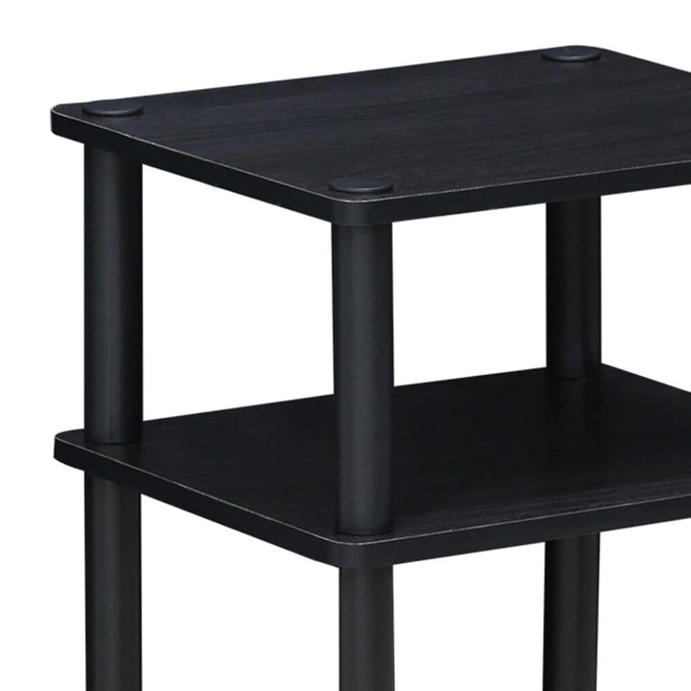 HOMLUX 3-Tier Turn-N-Tube End Table in Americano and Black (Set of 2), , large