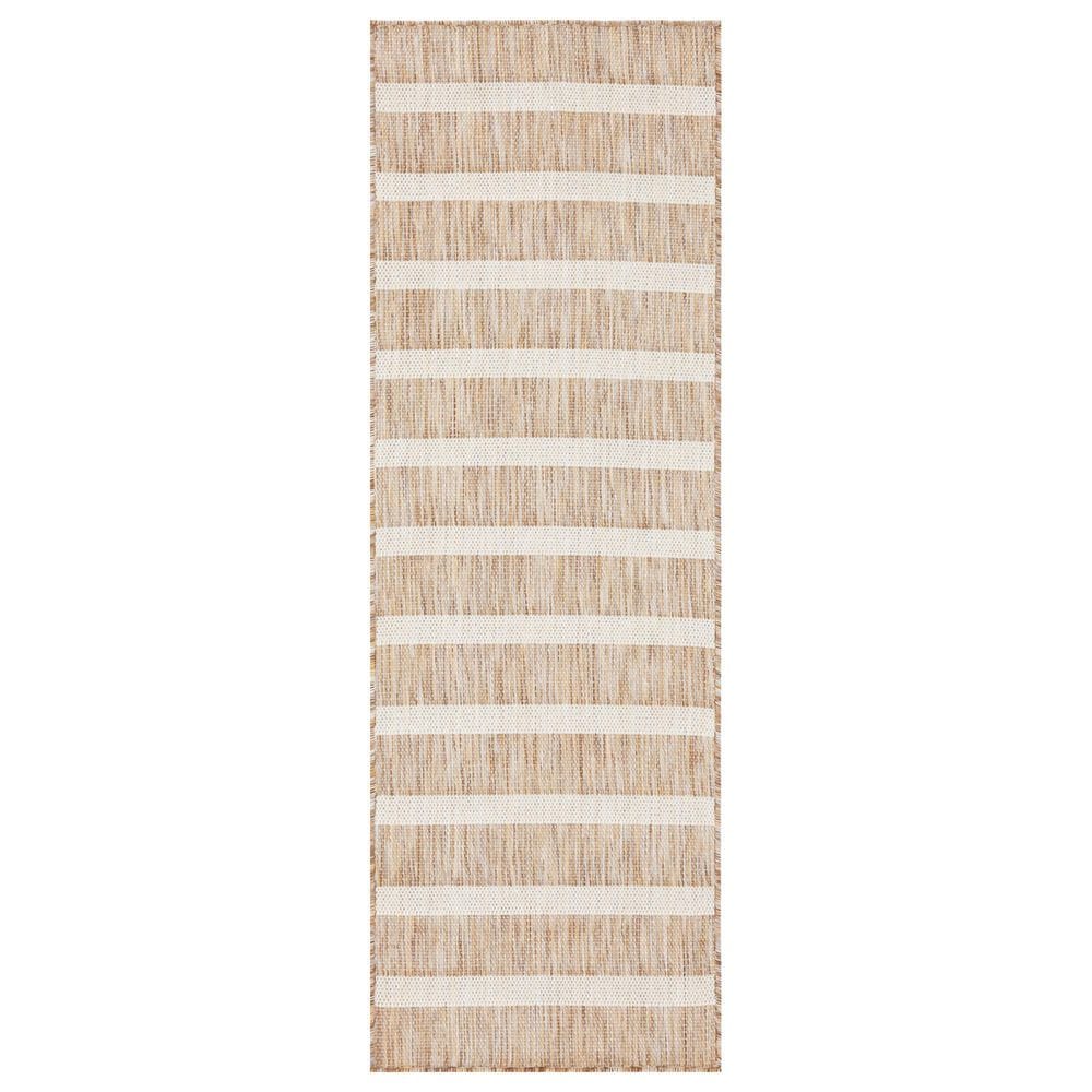Nourison Positano POS03 Beige and Ivory 2&#39; x 6&#39; Indoor/Outdoor Runner, , large