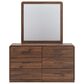 Ashley Fortlorn 6-Drawer Dresser and Mirror in Walnut Brown, , large