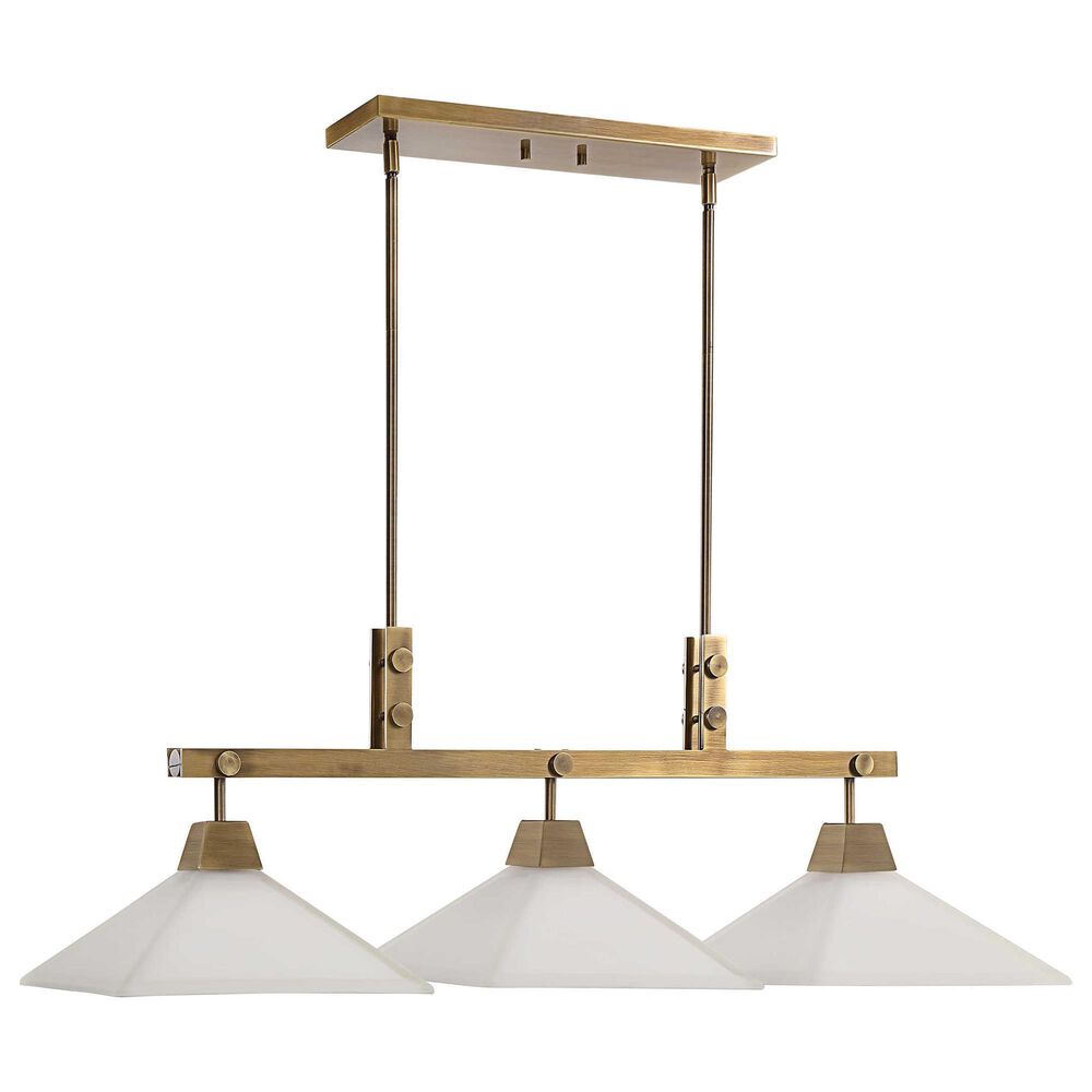 Uttermost Brookdale 3-Light Linear Chandelier in Aged Brass, , large