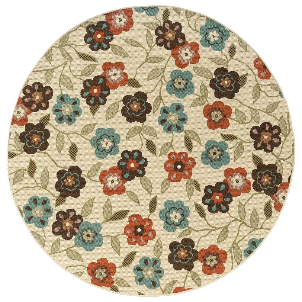 Oriental Weavers Montego 2267Y 7"10" Round Beige Area Rug, , large