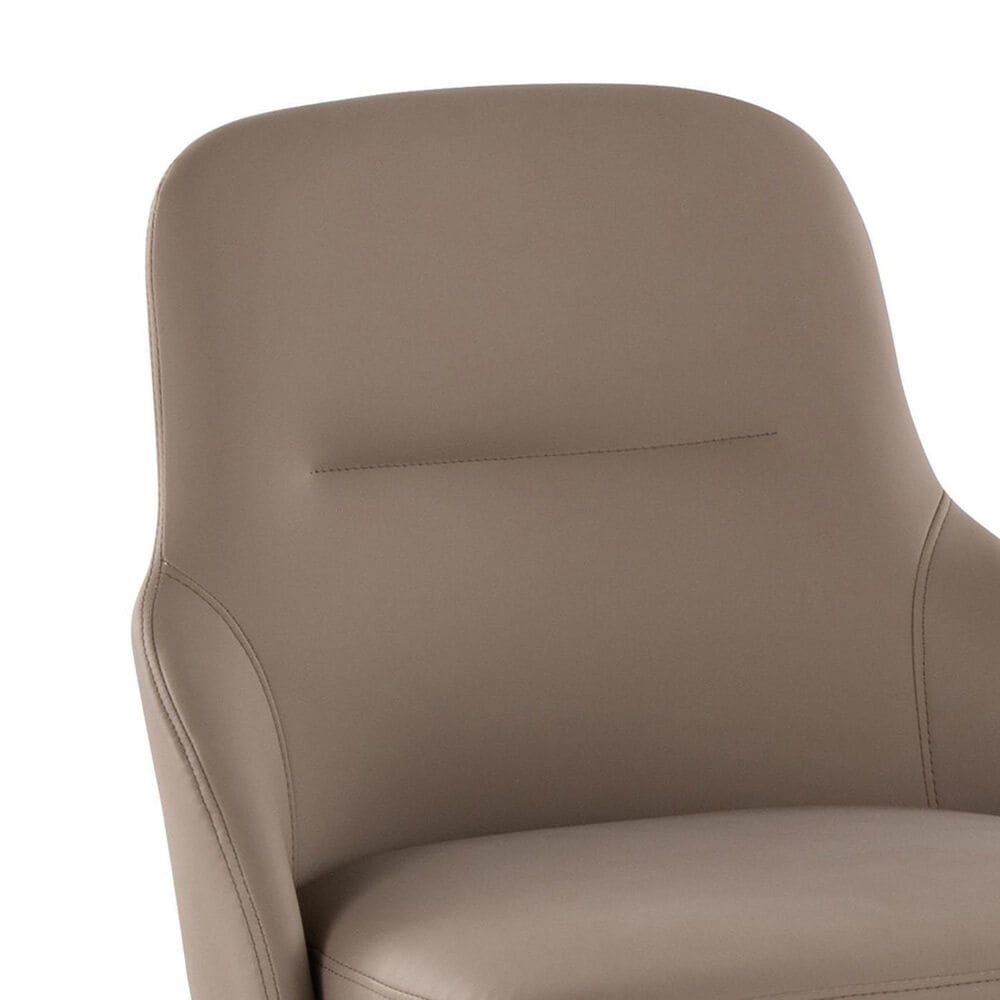 LumiSource York Side Chair with Brown Faux Leather Cushion in Dark Walnut (Set of 2), , large