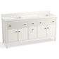 Kohler Malin 72" Double Bathroom Vanity in White with 3 cm White Quartz Top and Rectangular Sinks, , large