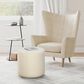 Lifestyle Solutions Garrett Round Ottoman in Snow, , large