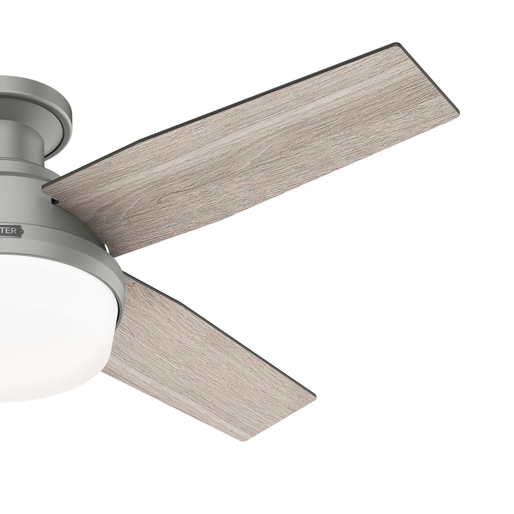Hunter Dempsey Low Profile 44&quot; Ceiling Fan with Lights in Matte Silver, , large