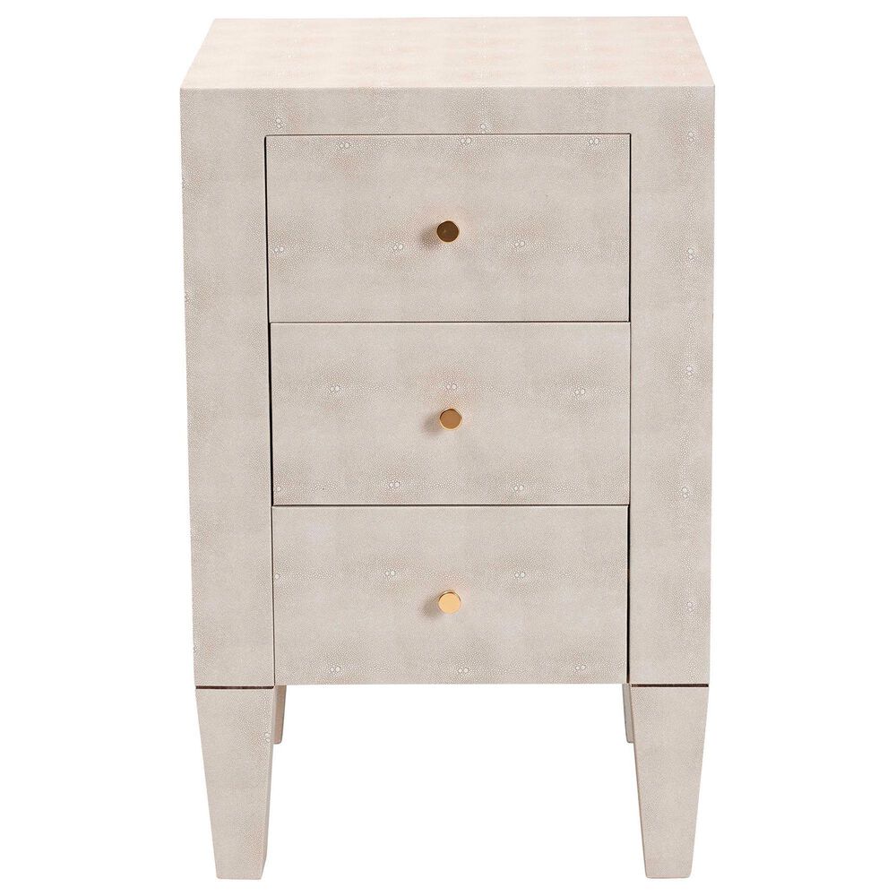 Baxton Studio Leyna 3-Drawer End Table in Beige, , large