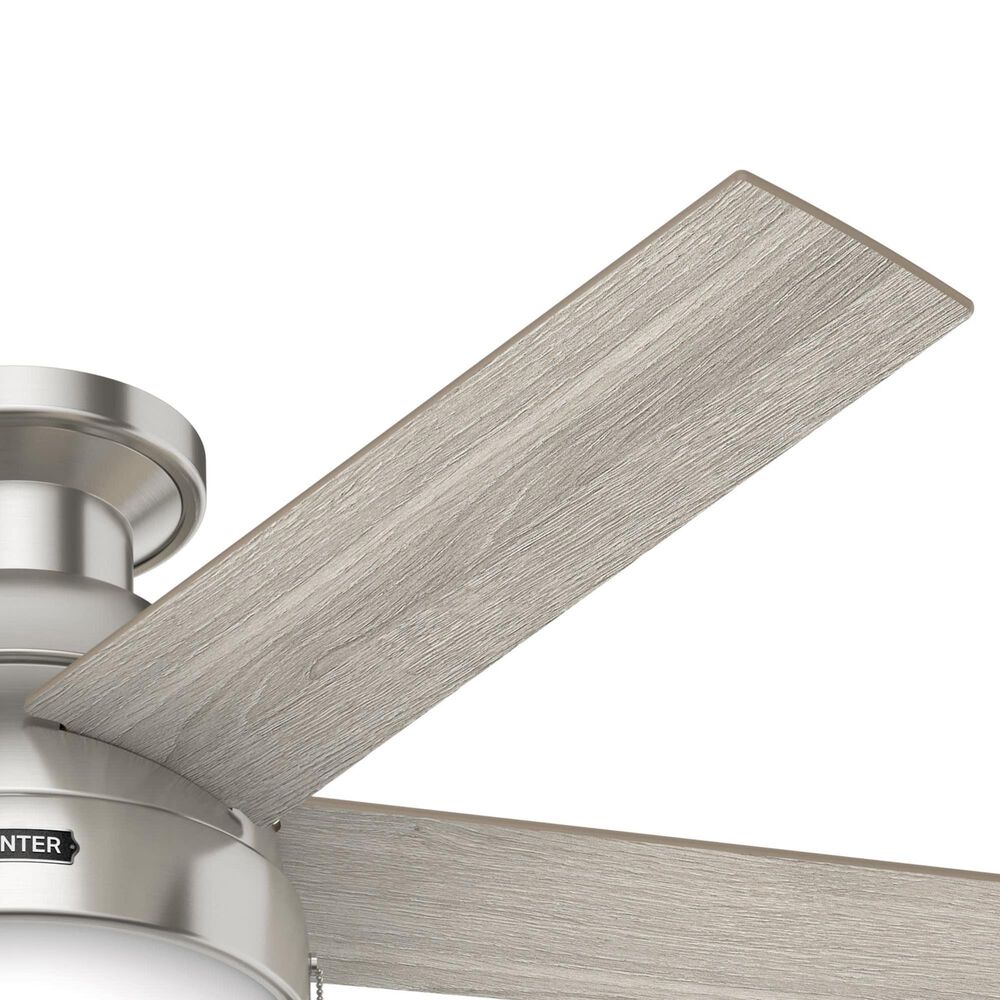 Hunter Anslee Low Profile 46&quot; Ceiling Fan with LED Lights in Brushed Nickel, , large