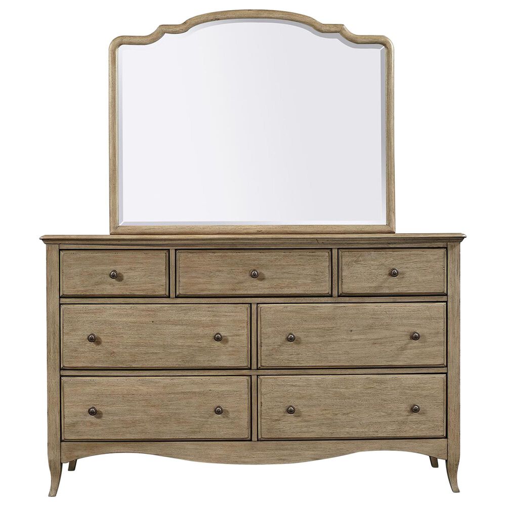 Riva Ridge Provence 7 Drawer Dresser with Mirror in Patine, , large