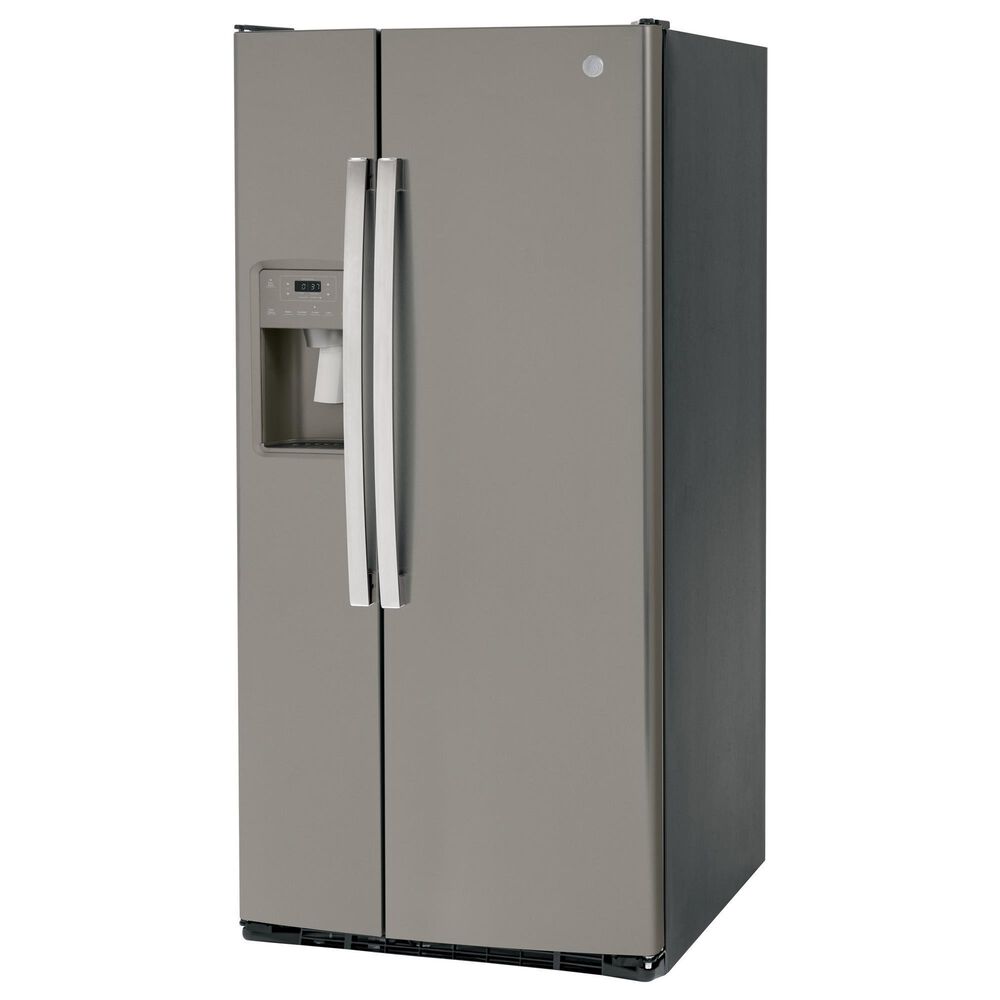 GE Appliances 23 Cu. Ft. Side by Side Refrigerator with External Dispenser in Fingerprint Resistant Slate, , large