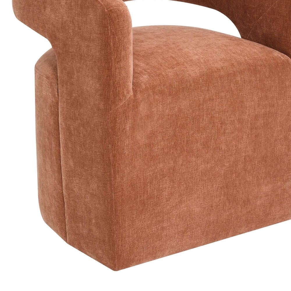 Furniture of America Rivena Modern Arm Chair with Casters in Rustic Orange, , large