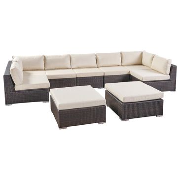 Noble House Santa Rosa 7-Piece Patio Sectional Set in Beige, , large