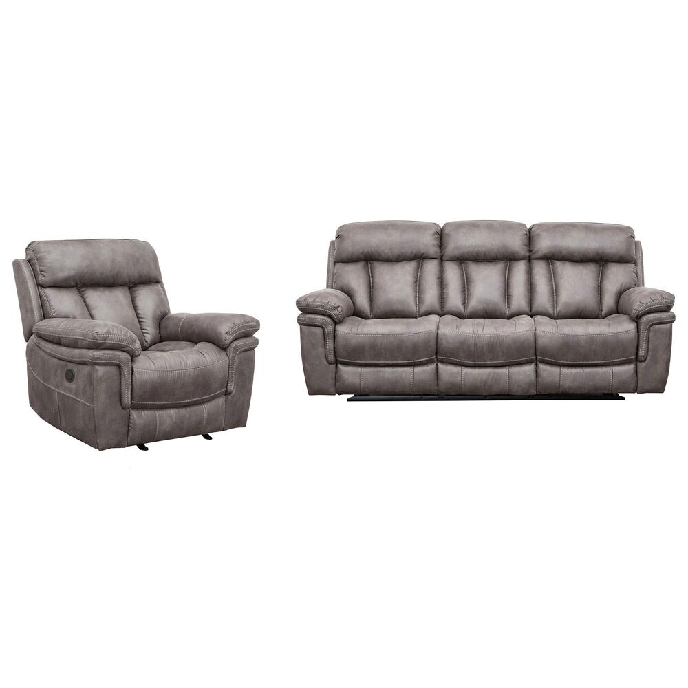 Blue River Estelle 2-Piece Power Reclining Sofa Set in Gunmetal, , large