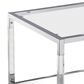 Furniture of America Blythe Coffee Table in Glass and Chrome, , large