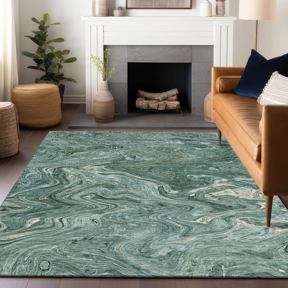 Dalyn Rug Company Ravenna RN8 10&#39; x 14&#39; Teal Area Rug, , large