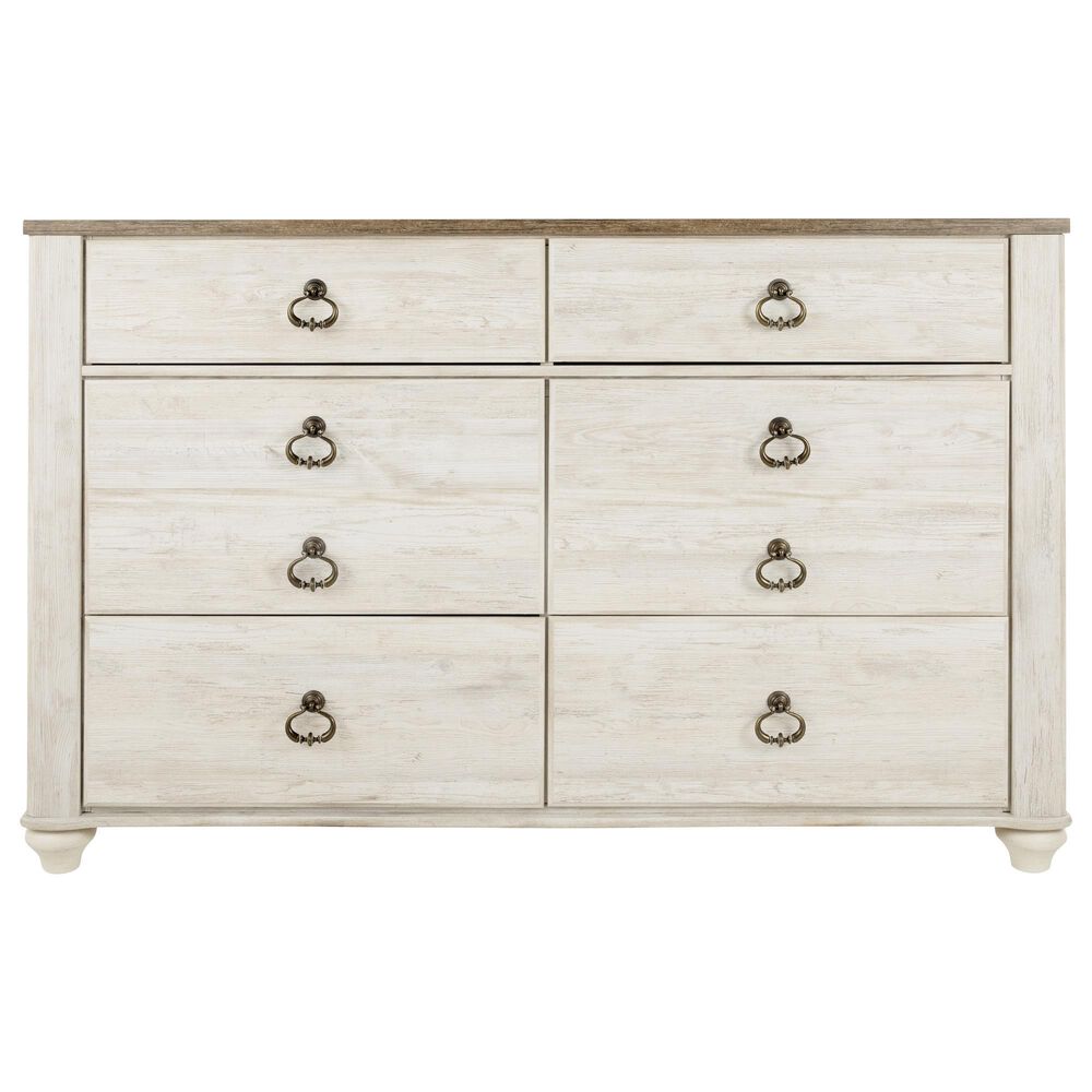 Ashley Willowton 5-Piece King Bedroom Set in Whitewash, , large