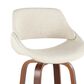 LumiSource Fabrico 30" Swivel Fixed-Height Bar Stool with Cream Noise Fabric Upholstery in Black and Walnut (Set of 2), , large