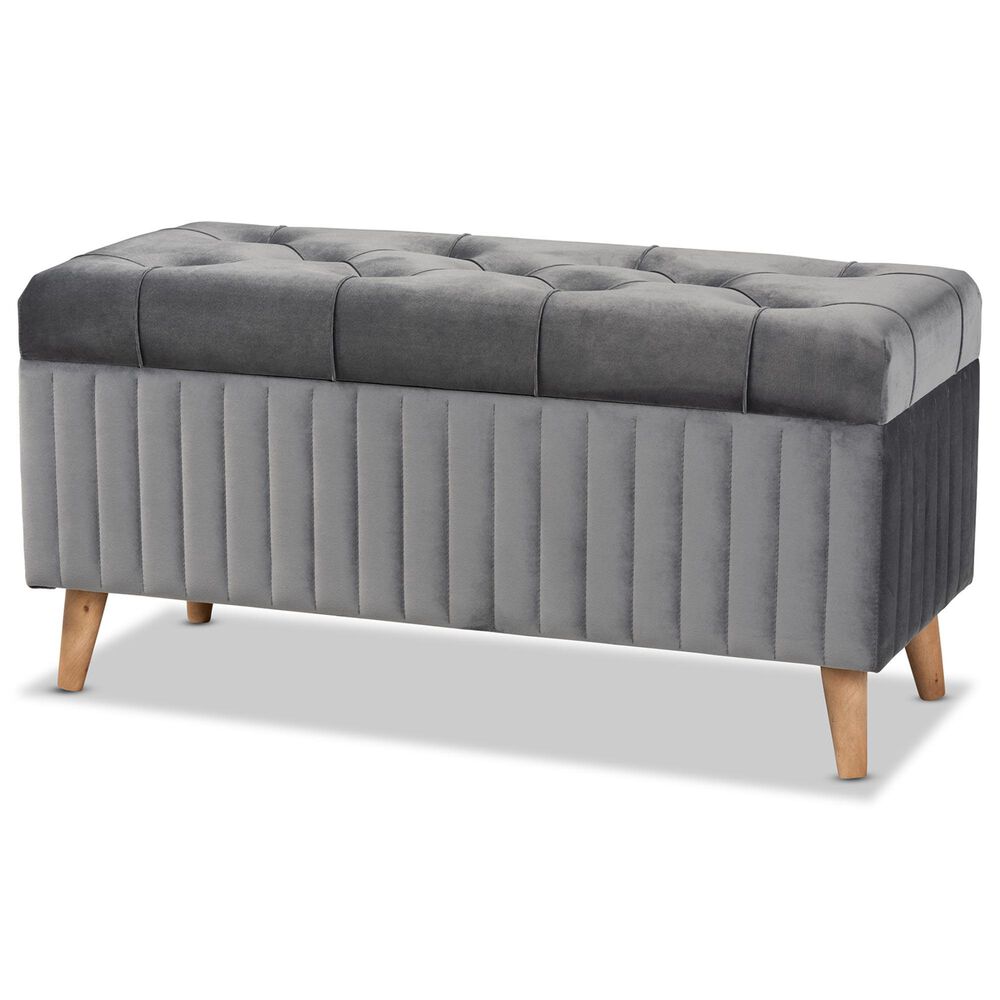 Baxton Studio Hanley Storage Ottoman in Grey, , large