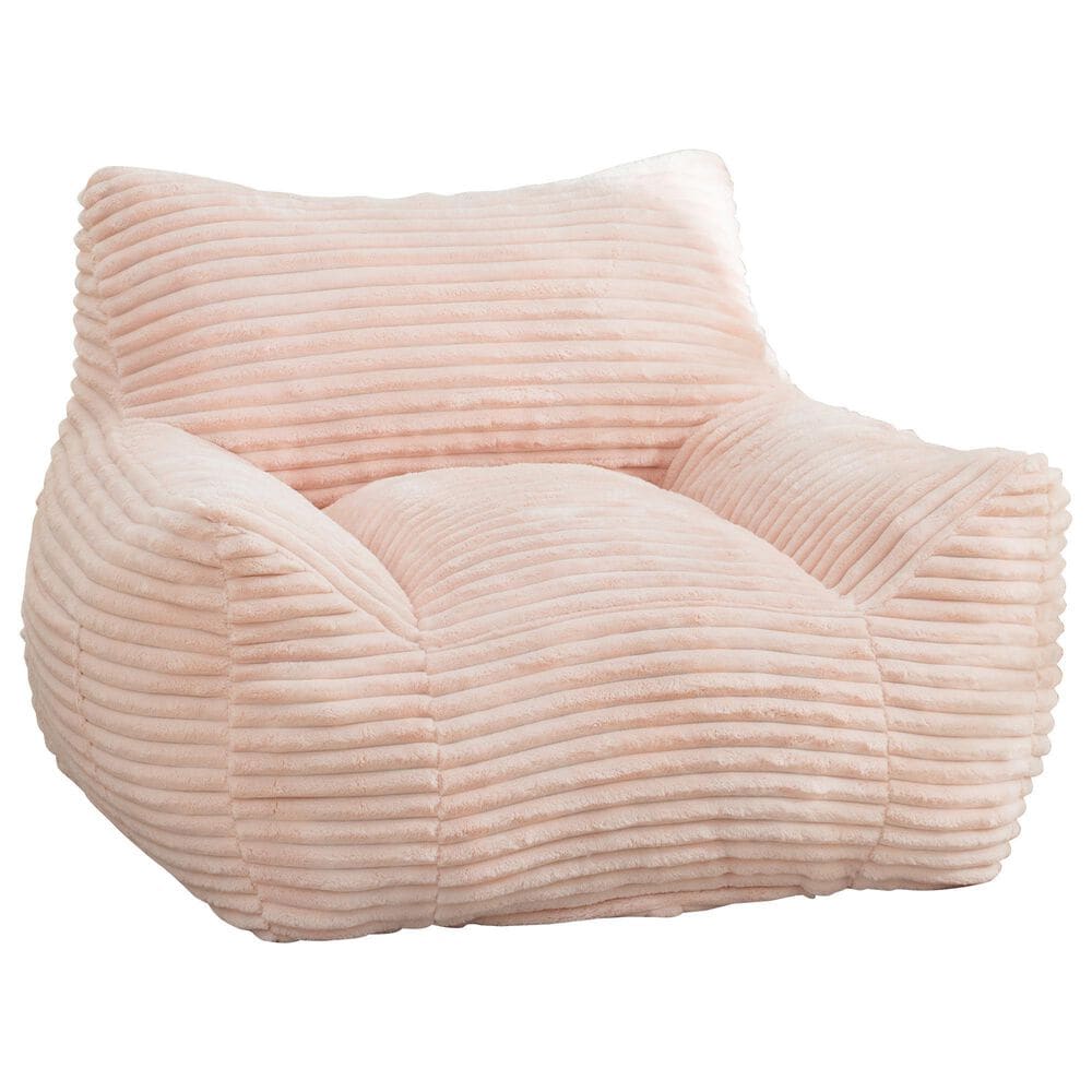 Hearth and Haven Oversized Corduroy Bean Bag Chair with Armrests in Pink, , large
