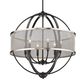Golden Lighting Colson 6-Light Chandelier with Pewter Mesh Shade in Matte Black, , large