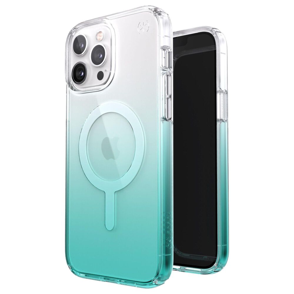 Speck Presidio Perfect Ombre MagSafe Case for Apple iPhone 13 Pro Max in Clear and Fantasy Teal Fade, , large