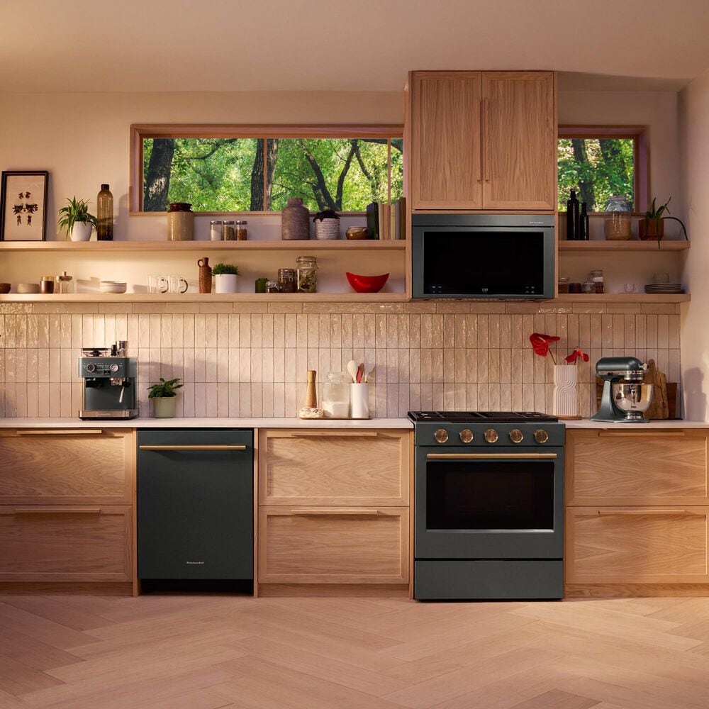 KitchenAid 2-Piece Kitchen Package with 30" Slide-In Smart Electric Range and 30" Over-the-Range Microwave Oven in Juniper, , large